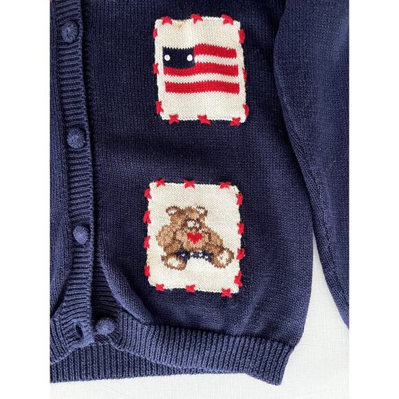 The Eagle's Eye L Americana Cardigan Sweater 90s Vintage Patriotic 4th of July - Picture 7 of 12